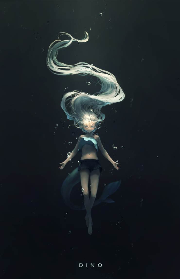 Hololive 英语, Hololive, 噶呜·古拉, girl, mysterious, Virtual YouTuber 1000+ bookmarks