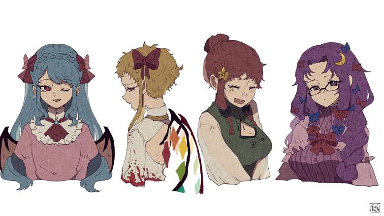 红美铃, 帕秋莉·诺蕾姬, 芙兰朵露・斯卡蕾特, 蕾米莉亚·斯卡蕾特, 东方红魔乡, 东方Project, 东方, 东方Project500收藏