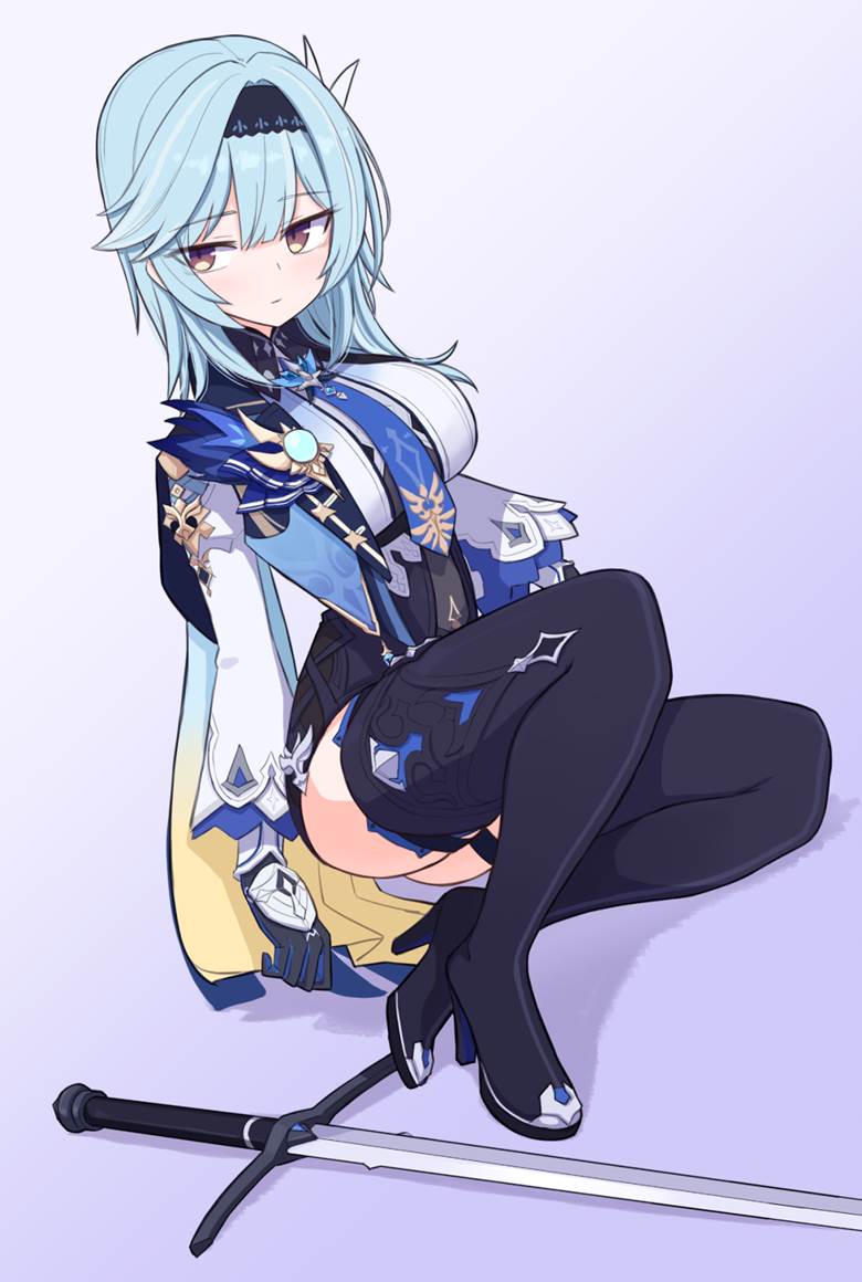 Genshin Impact, Eula, thigh-high boots, Eula Lawrence, Genshin Impact 1000+ bookmarks
