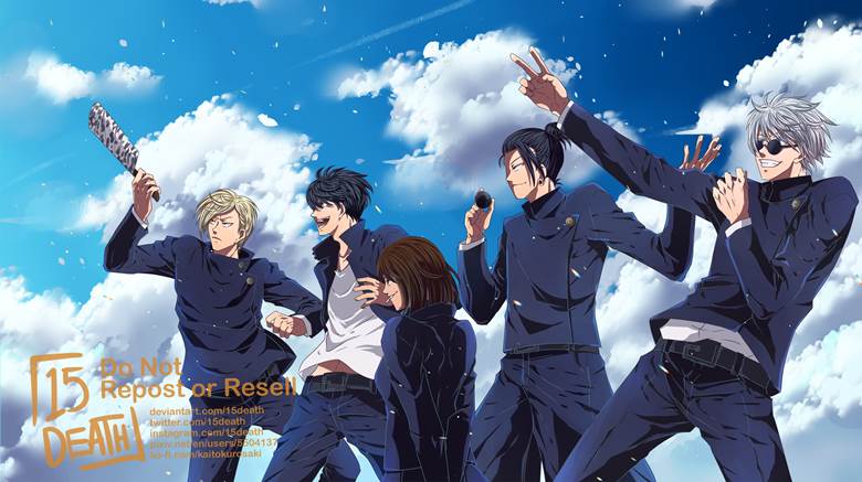 Jujutsu Kaisen, Satoru Gojo, Kento Nanami, Shoko Ieiri, Yu Haibara, 夏油杰, 咒术回战100收藏