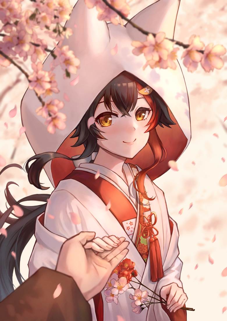 白无垢ミオ|闲月お的白无垢pixiv插画图片