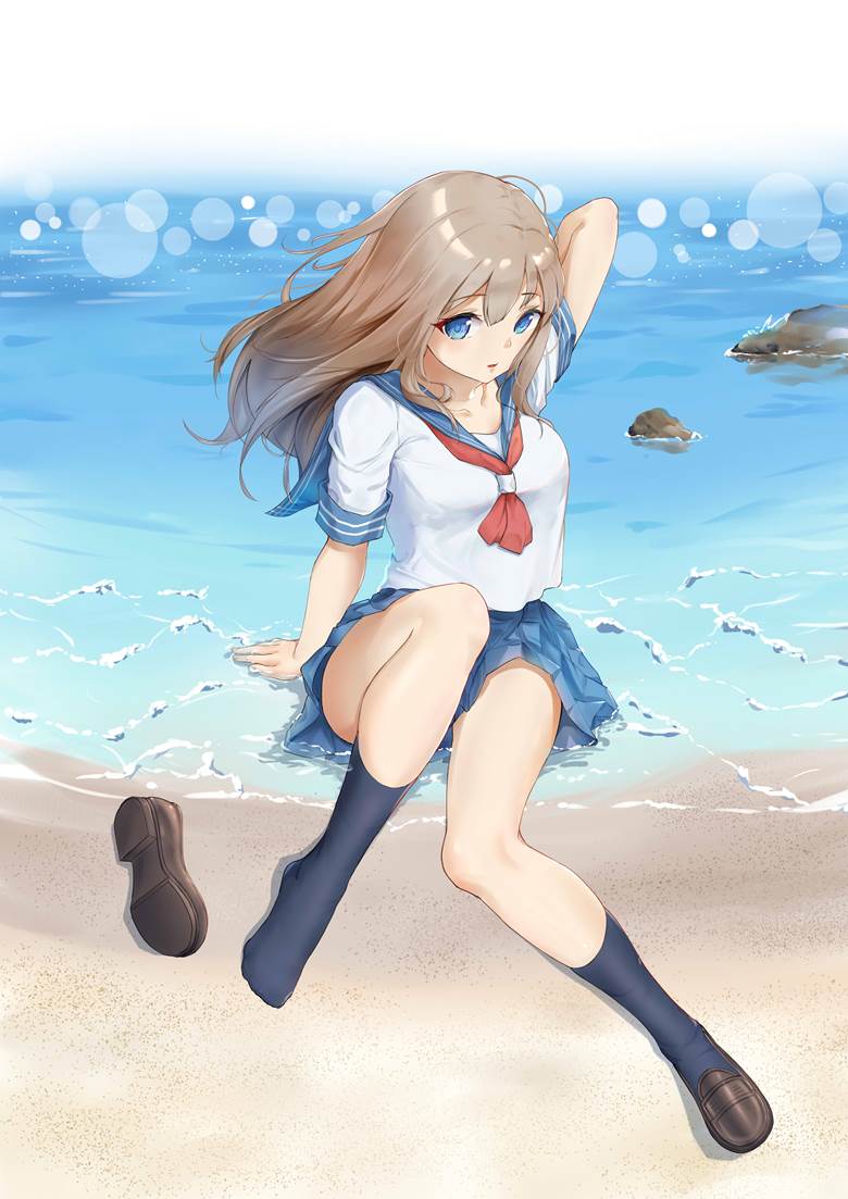 JK|水夏　流的水手服少女插画图片