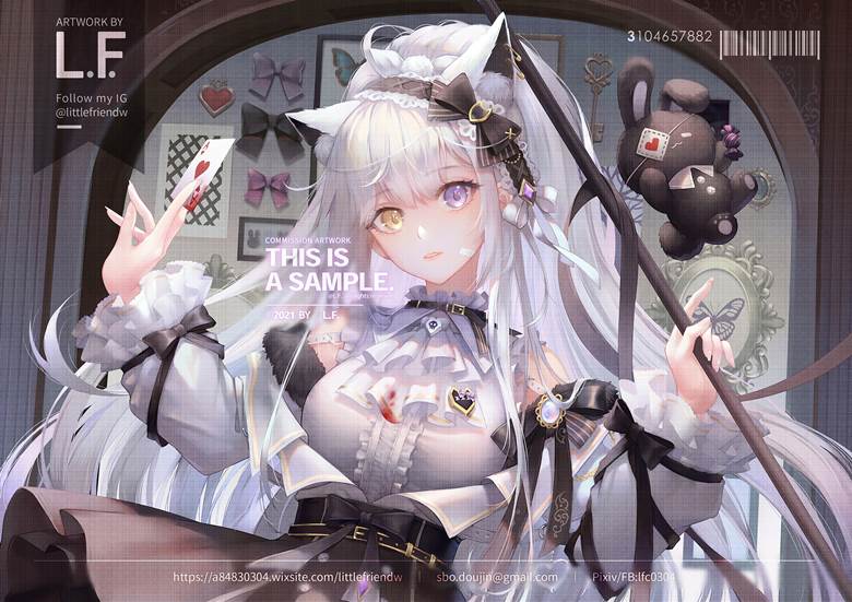 cat ears, 兔子, 女孩子, 白发