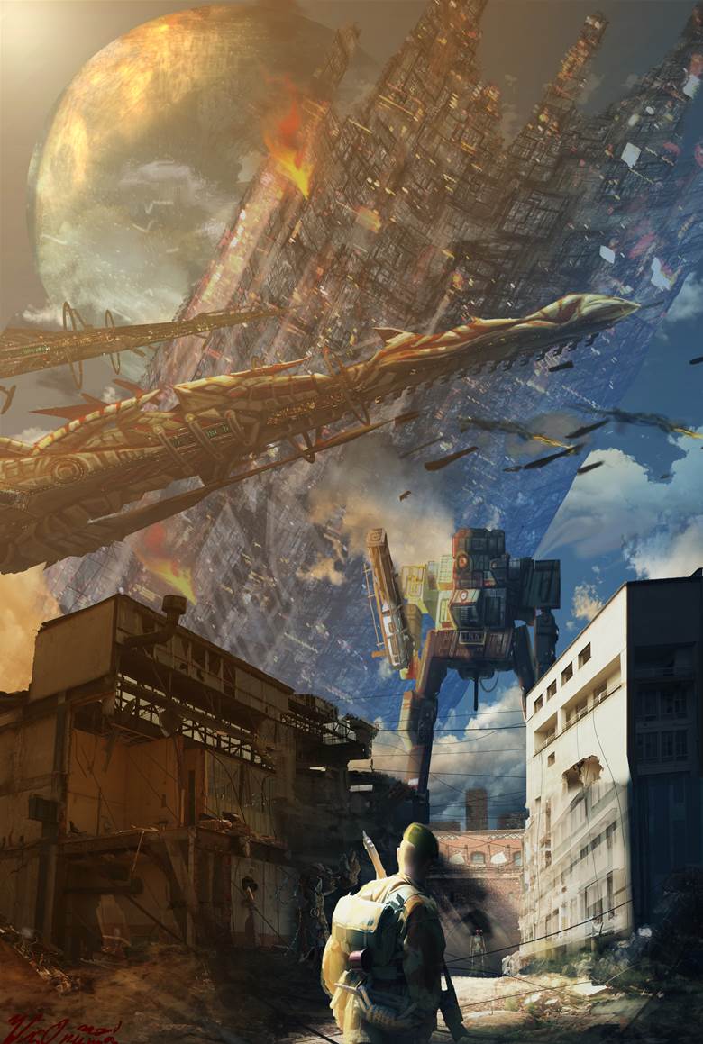 风景, 原创, background, 概念艺术, city, battlefield, 废墟, war