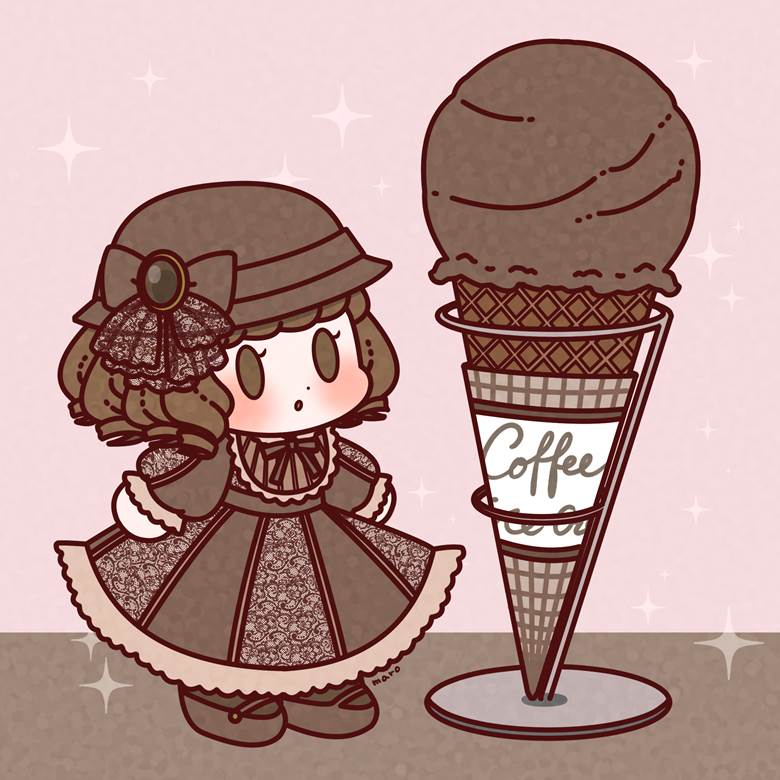 原创, 女孩子, 原创, Q版, 拟人化, sweet, 洛丽塔, 冰淇淋, 咖啡