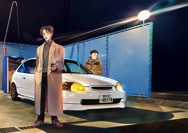 initial d, 车, Takumi Fujiwara, car illustration, Initial D, Itsuki Takeuchi