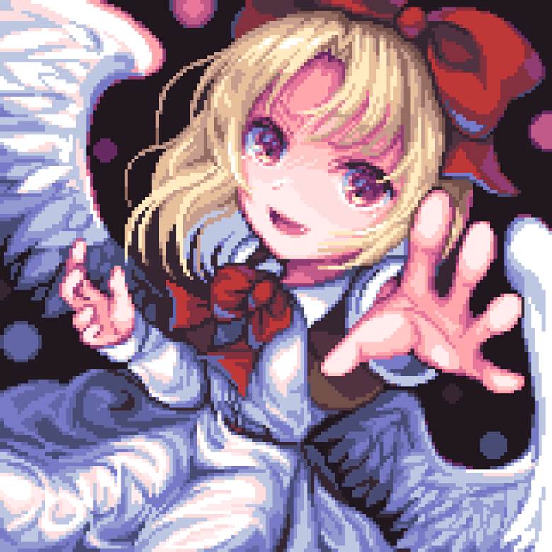 Touhou, Touhou Old Work, pixel art, old work, girl, Gengetsu, Touhou Project