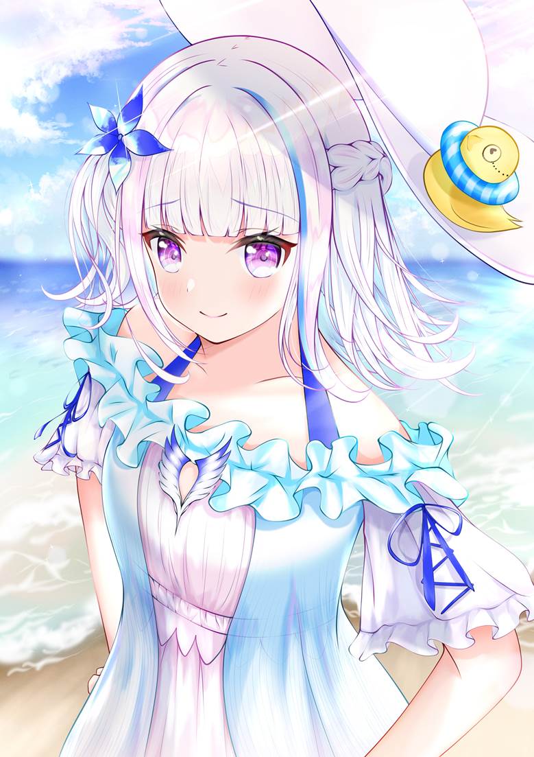 ONE PIECE, 夏天, 海滩, sea, summer clothes, 莉泽·赫露艾斯塔, 虚拟youtuber, 彩虹社