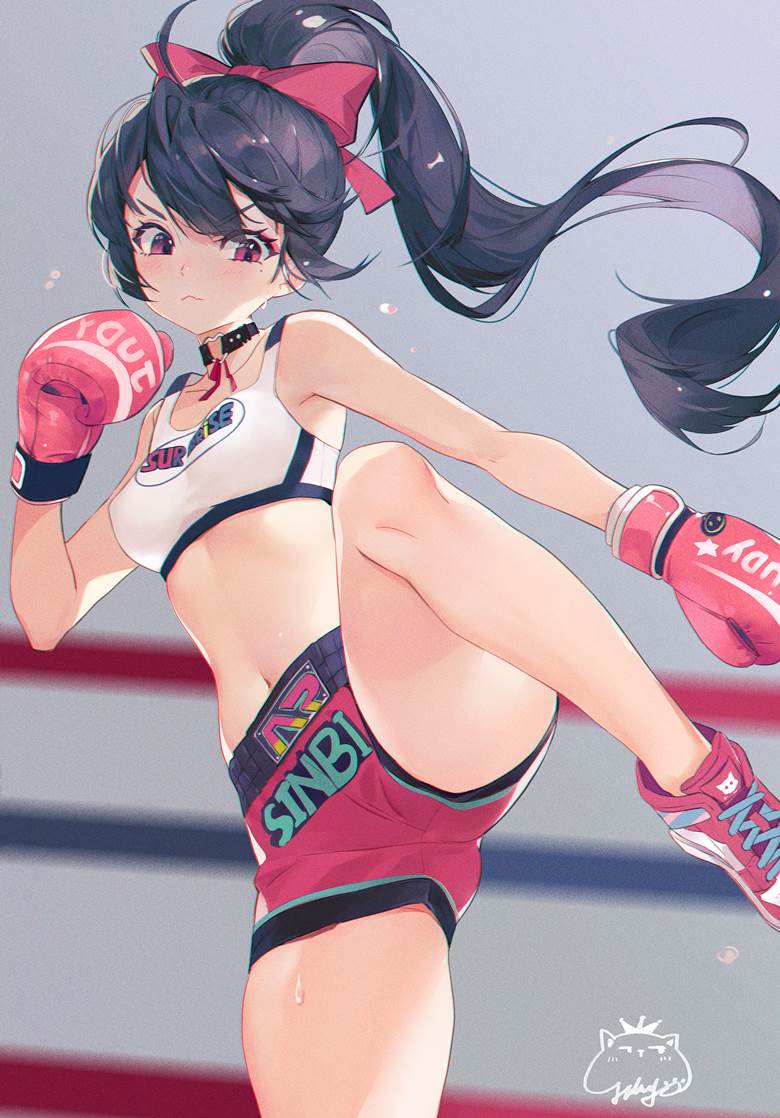 女孩子, short shorts, boxing gloves, 拳击, Thai boxing