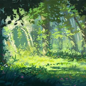 【制作】森林|插画师ほめのび的树木插画图片