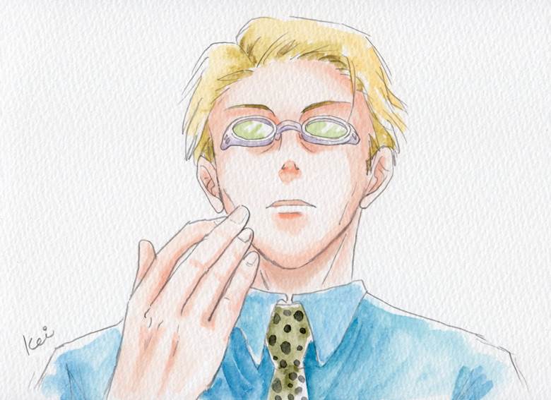 Jujutsu Kaisen, Kento Nanami, traditional, analog illustration