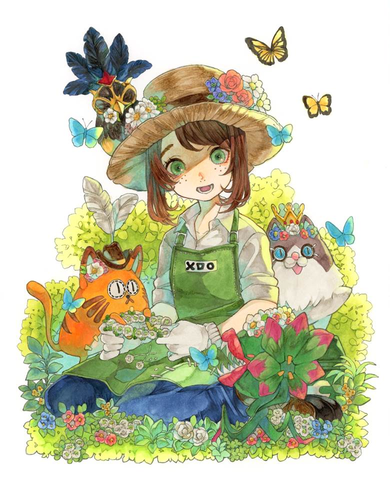 Sunny spot|插画师ヨシタカユキコ的雀斑漂亮女孩插画图片
