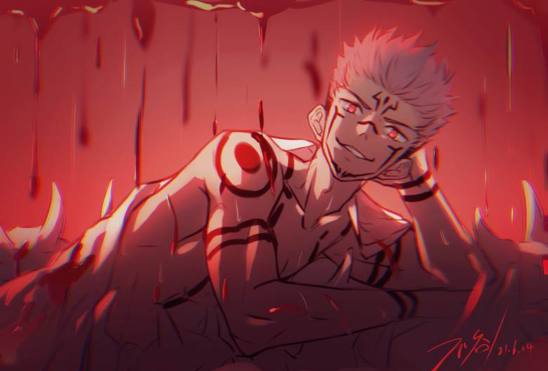 muscle, gay, homo, Ryomen Sukuna, Jujutsu Kaisen, Sukuna (Jujutsu Kaisen)