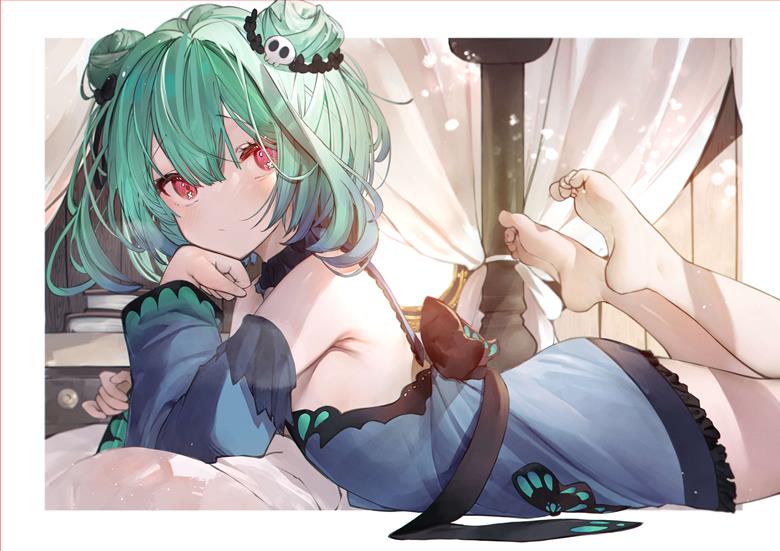 虚拟youtuber, Hololive, 润羽露西娅, Uruha Rushia fanart, 赤脚, 脚底, Virtual YouTuber 10000+ bookmarks