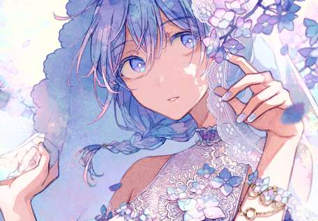 原创, 花和女孩子, veil, 麻花辫, 美甲, 原创10000users加入书籤