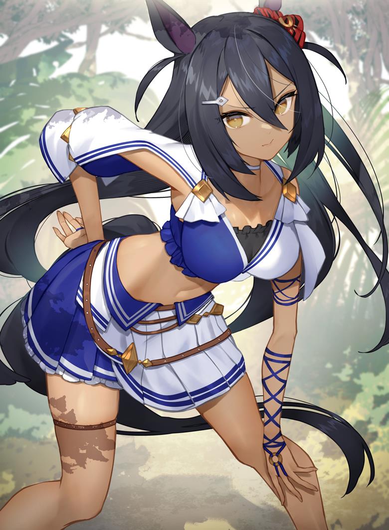 Uma Musume Pretty Derby,Hishi Amazon (Uma Musume),leaning