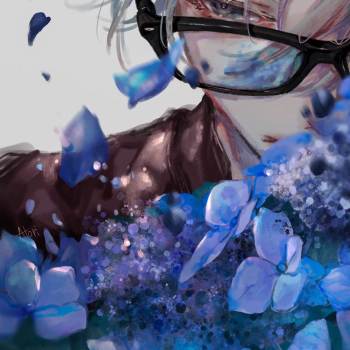 在 り 処 |苍杜吏的紫阳花插画图片