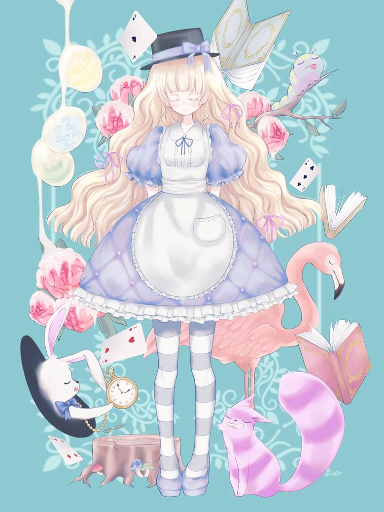 女孩子, 原创, 爱丽丝梦游仙境, string ribbon, 连衣裙