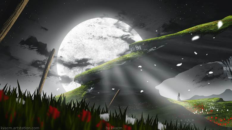 Luna's Blessing|kvacm的Pixiv高清风景插画图片