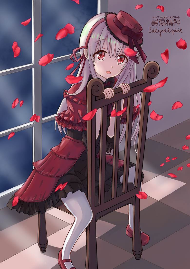 kushina anna, 萝莉, silver hair and red eyes, K（动画）, 银发, 白裤袜, commission