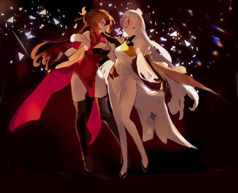 Beidou (Genshin Impact), Hokuto, Ningguang, Ningguang (Genshin Impact), Genshin Impact, yuri, 插画, 原创