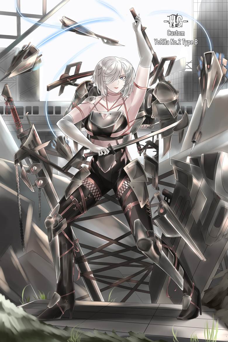 机娘, 人造人, 机械, 军事, 连身紧身衣, 紧身衣, 2B/寄叶二号B型, 尼尔:自动人形