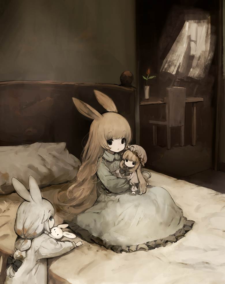 rabbit, girl, animal ears