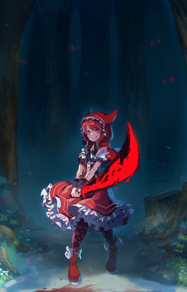 Crimson Splendor|おにげんそう的小红帽童话插画图片