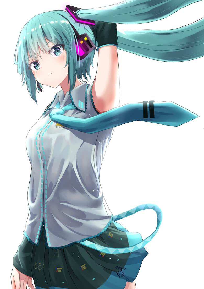 风の中で 初音ミク 春红叶的初音未来插画图片 Bobopic