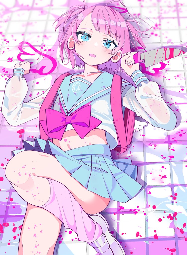 original, creation, sailor uniform, Jagged sclera