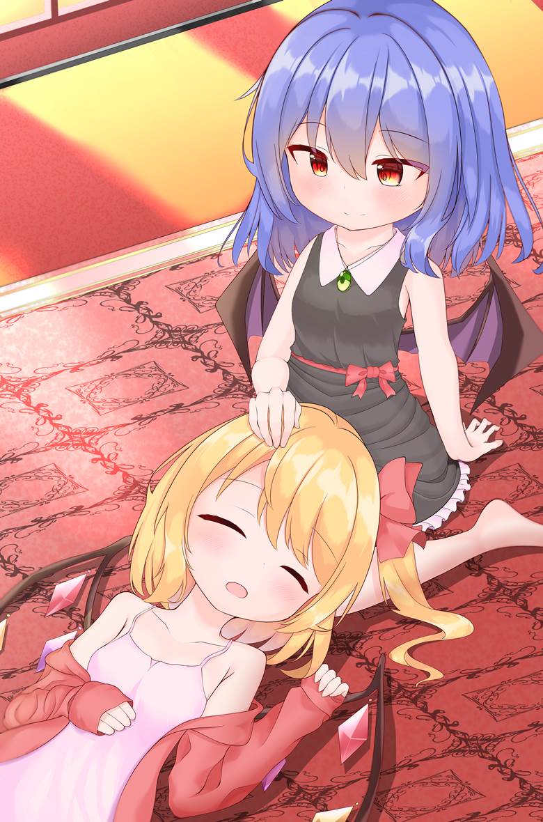 东方, 东方Project, 蕾米莉亚, flan, 蕾米莉亚·斯卡蕾特, 芙兰朵露・斯卡蕾特, lap pillow, 东方Project