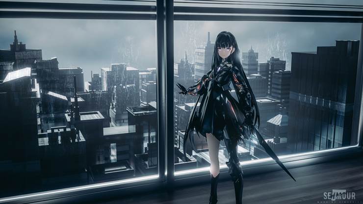 Punishing: Gray Raven, Selena, scenery, space, 女孩子, 涂鸦, 风景, 机娘