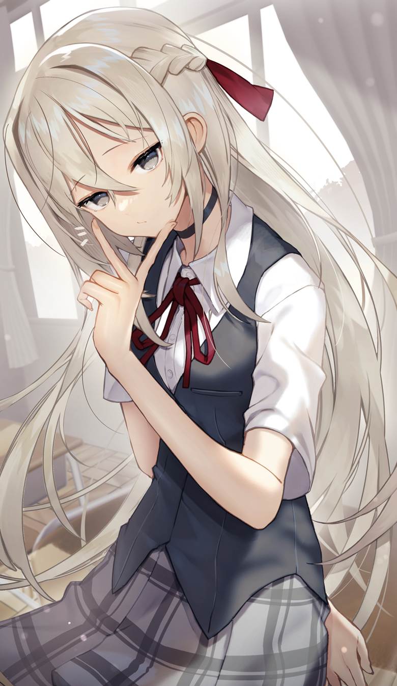 原创, peace, string ribbon, summer clothes, 白发, 女孩子, 原创10000users加入书籤