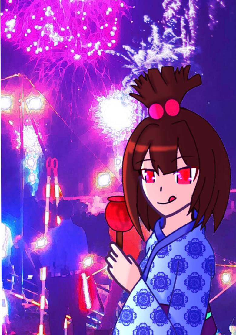 Alchemy Stars daily outfit illustration contest, yukata, 焰火, 苹果糖