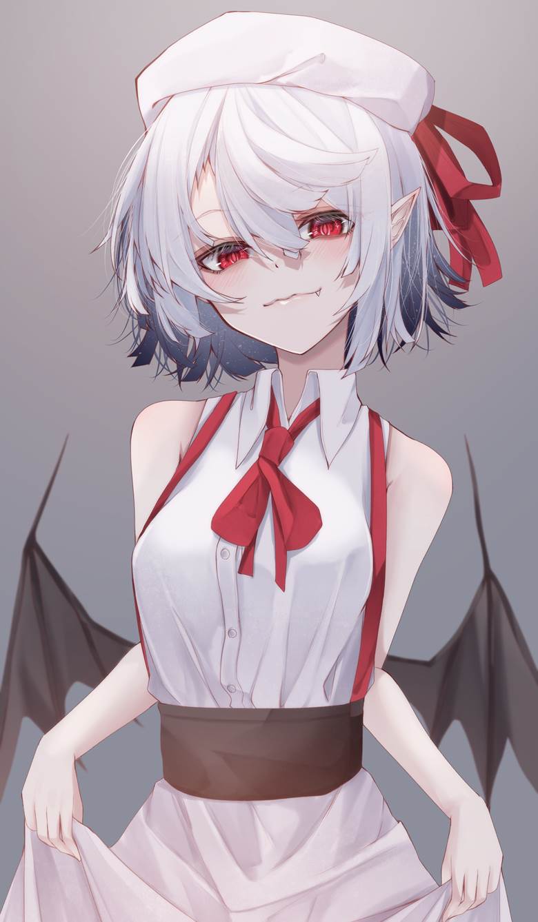 东方Project, 东方, 蕾米莉亚·斯卡蕾特, exposed shoulders, 无袖, 提起裙摆, Touhou Project 5000+ bookmarks