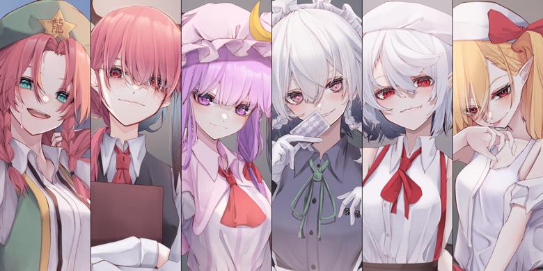 东方Project, 东方, 红美铃, 小恶魔(东方Project), 帕秋莉·诺蕾姬, sakuya izayoi, 蕾米莉亚·斯卡蕾特, 芙兰朵露・斯卡蕾特, Touhou Project 3000+ bookmarks