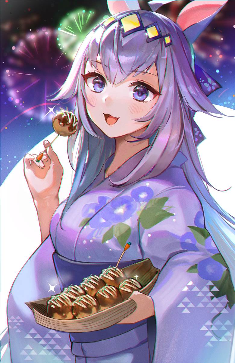 young girl, 赛马娘Pretty Derby, 马娘, yukata, 焰火, Oguri Cap (Uma Musume), Oguri Cap, 赛马娘Pretty Derby 1000收藏