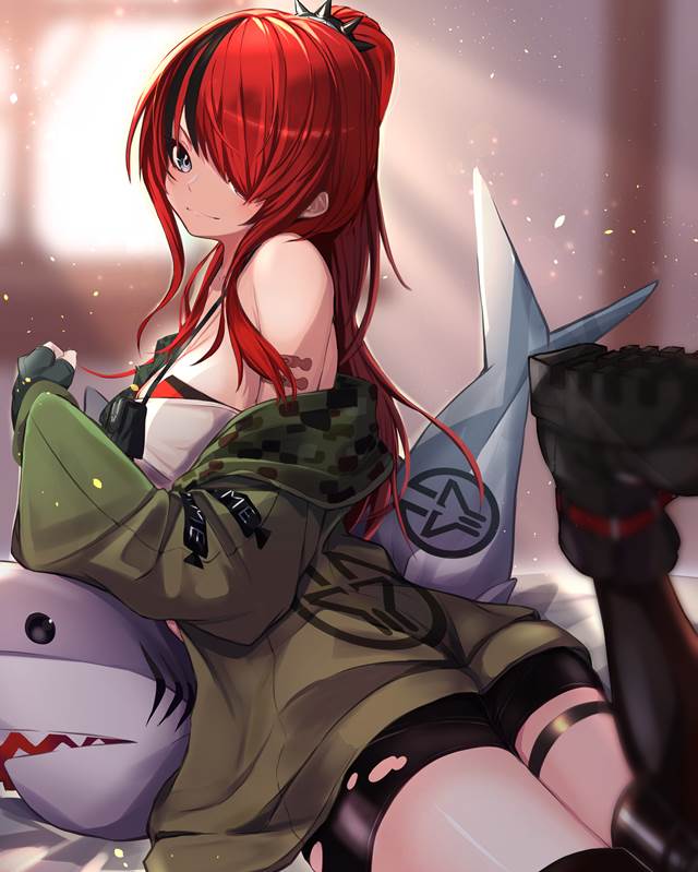 Lain Paterson, 虚拟YouTuber, 彩虹社, Virtual YouTuber 1000+ bookmarks, one eye covered, back of thigh