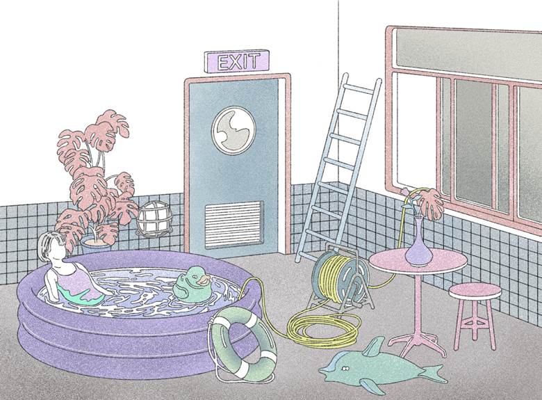 POOL|TAKAYA的泳池少女插画图片