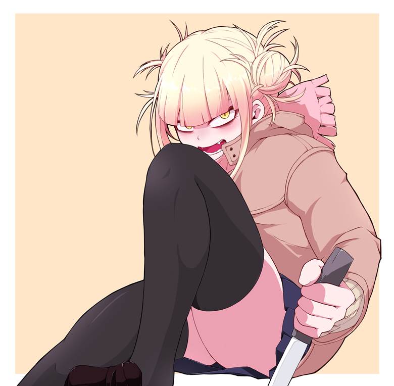 Himiko Toga, Himiko Toga, My Hero Academia, high school girl, absolute territory, beautiful legs, bewitching thighs, beautiful girl