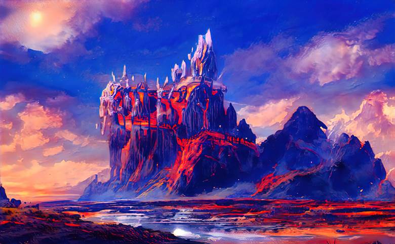炎氷の山|sawsan的pixiv奇幻风景插画图片