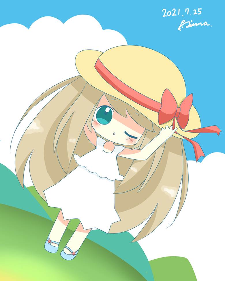 麦わらワンピちゃん|りんな的草帽少女插画图片