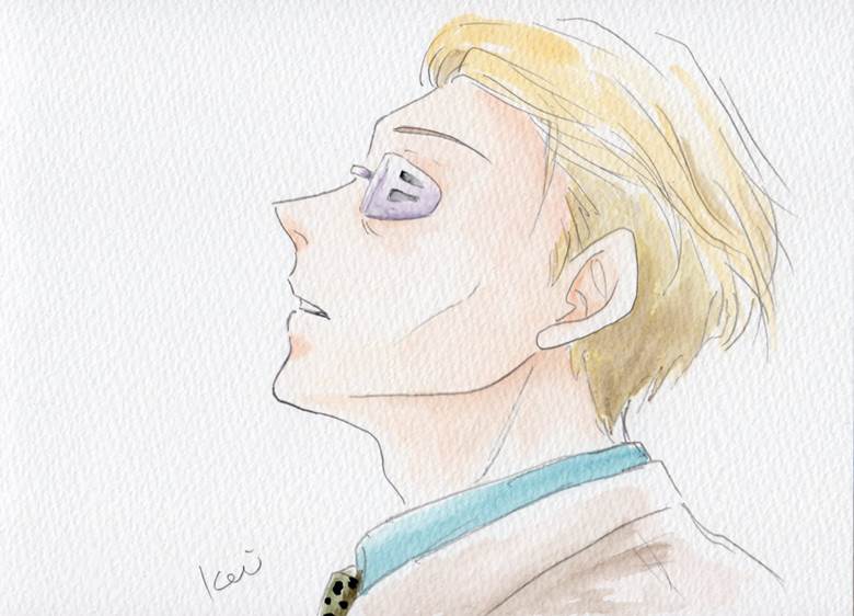 Jujutsu Kaisen, Kento Nanami, traditional, analog illustration