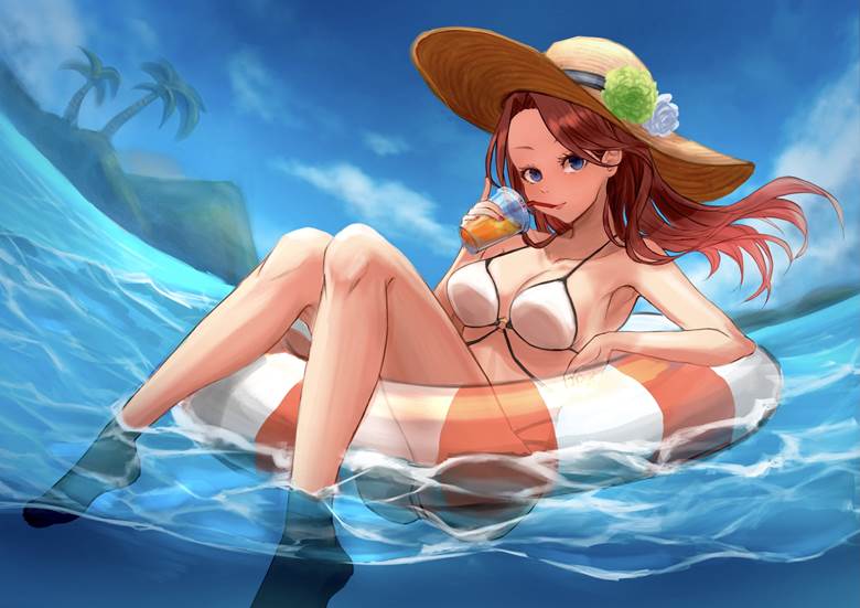 summer vacation|ゴヤ的草帽少女插画图片