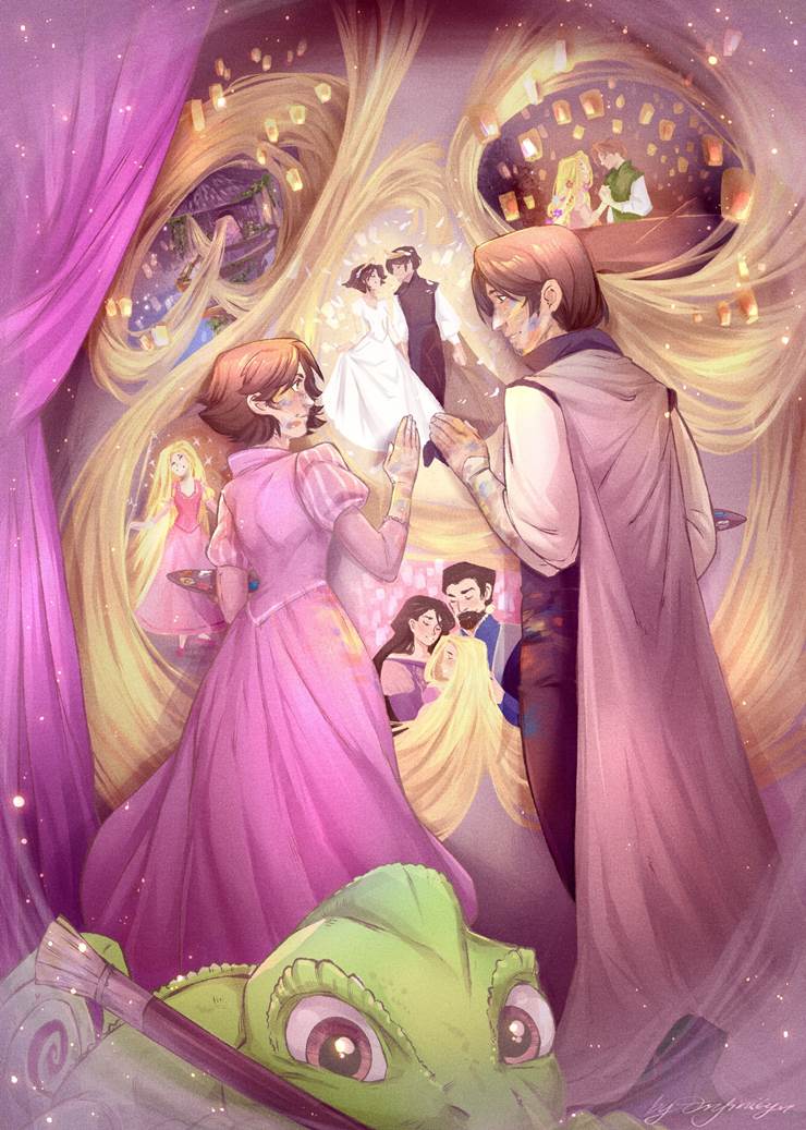 Rapunzel|插画师InfinityArts的长发公主插画图片