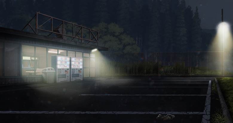 夜间差分ドライブイン|如月-kisaragi-的pixiv风景插画图片