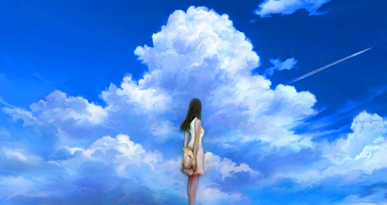 pixiv今日出题, 夏天, 云, young girl