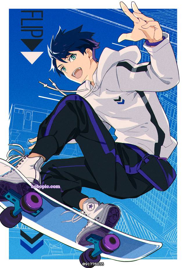 一张男孩,少年,可爱的男孩,原创角色绘画图片