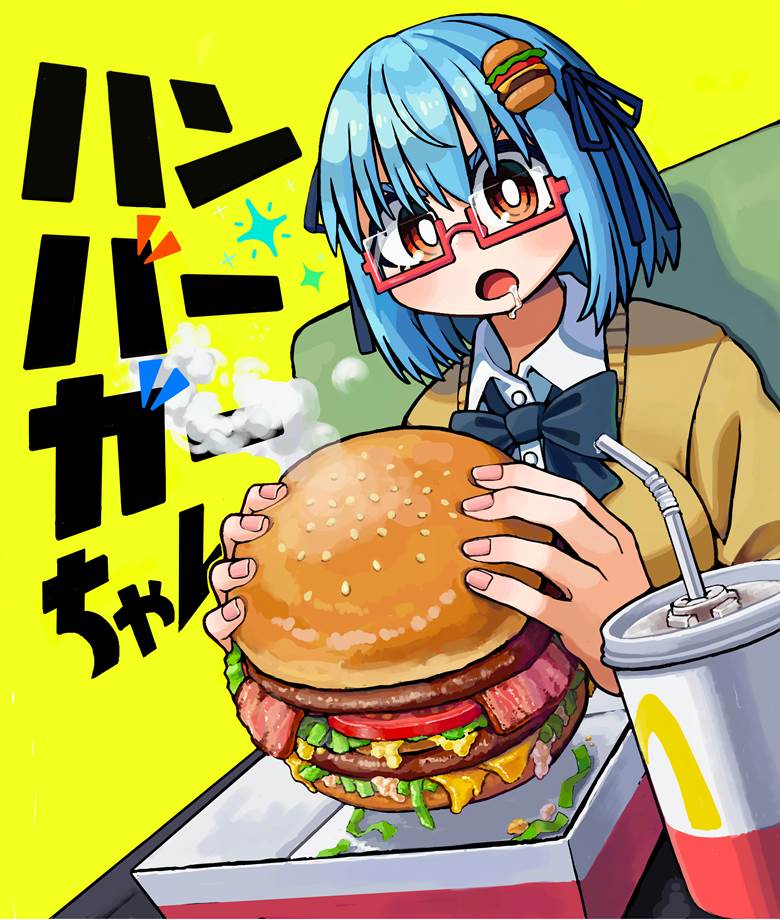 ハンバーガーちゃん|ぽ的汉堡包美食插画图片