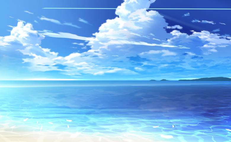 sky, 云, 风景, 插画, background, 蓝天, 动画, 夏天